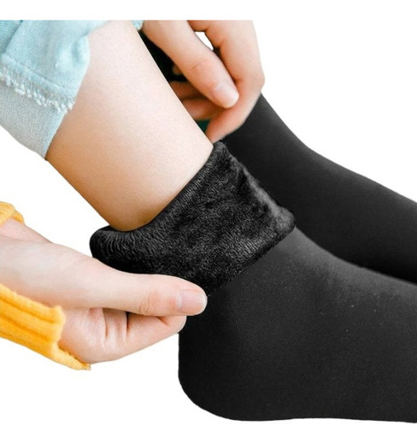 Pares Medias Térmicas Invierno Cálidas Polar Packs Elegibles Negro Y Beige 6 Negro Y 6 Beige