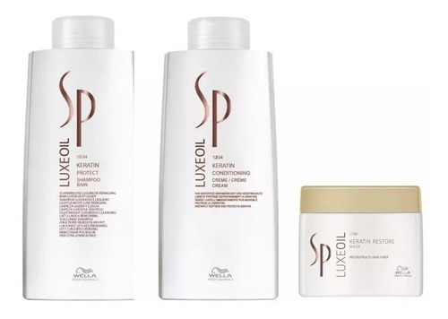 Wella Sp Luxe Oil Kit - Shampoo 1l, Cond 1l E Mascara400g