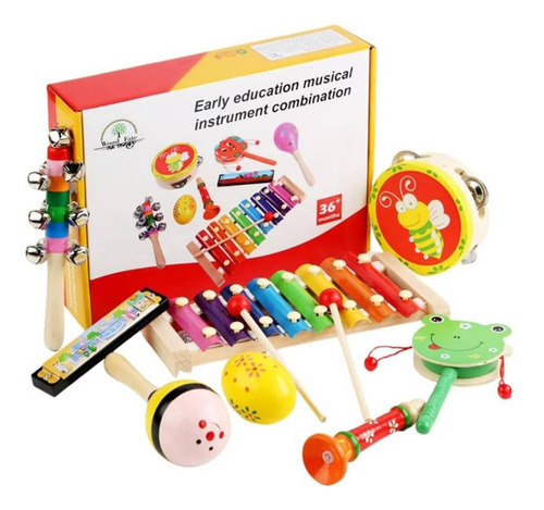 Set 8 Instrumentos Musicales Percusion Para Niños 36 Meses