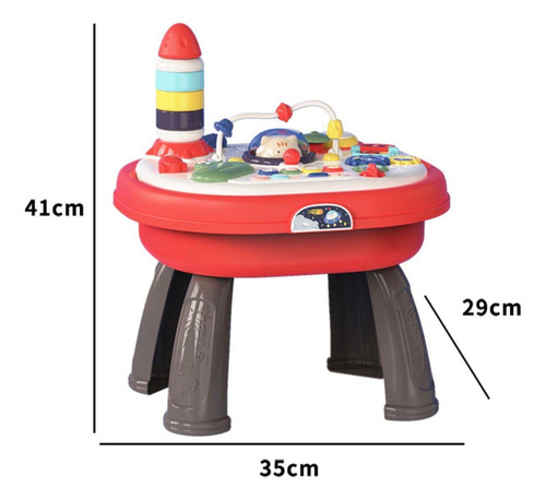 Mesa Didactica Huanger Musical Luz Almacenar 4 En 1 Full