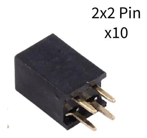 comprar Socket Header 2x2 Pin Hembra Doble Fila Recto 2.54mm Kit 10