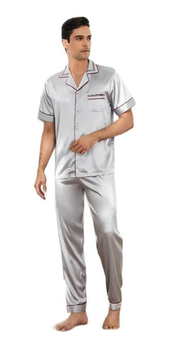 Pijama Camisa Pantalon Largo Para Caballeros Shein