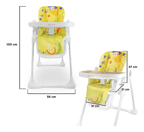 Silla De Comer Mango Bebe Bandeja Retraible Plegable Cta