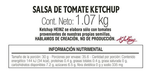 Salsa Catsup Ketchup Heinz Pack 2 Botellas De 1.07 Kg
