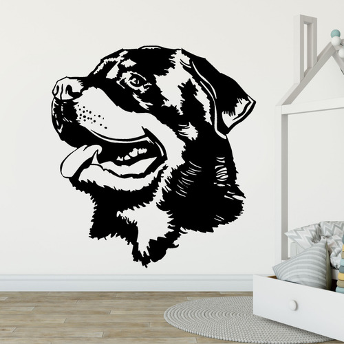 Adesivo De Parede - Rottweiler Amigo Cachorro Dog Cão Pet