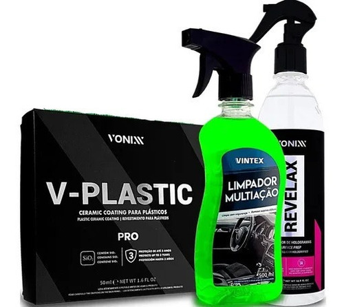 Kit Vitrificação Vonixx V-plastic + Revelax + Multiação