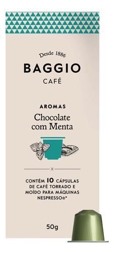 Café Cápsula Baggio Aromas Chocolate C/ Menta 50g 10caps