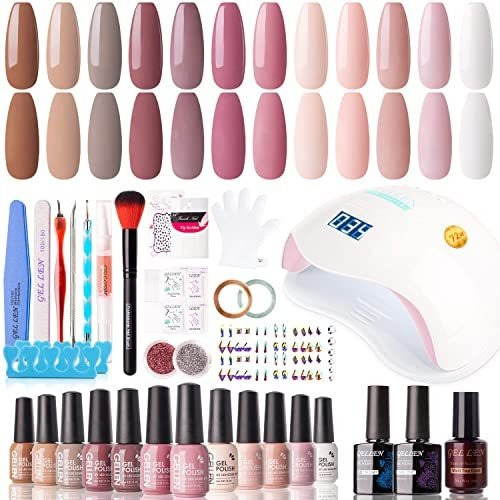 Gellen Kit De Esmalte De Uñas De Gel Con Luz Led U V 72w Sec