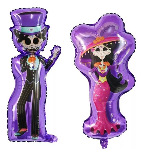 Globos Halloween 80cm X2u Catrina Catrinos