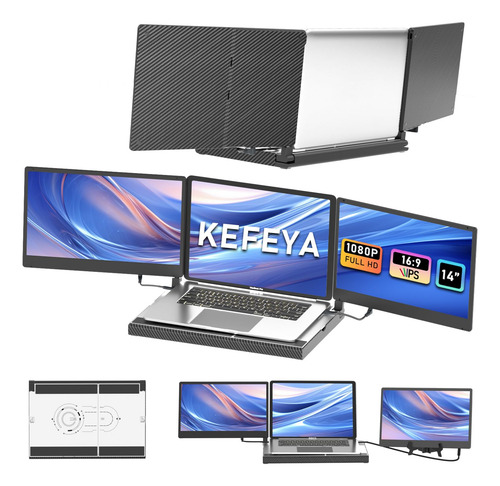 Extensor De Monitor Triple Para Portátil Con Base De Metal