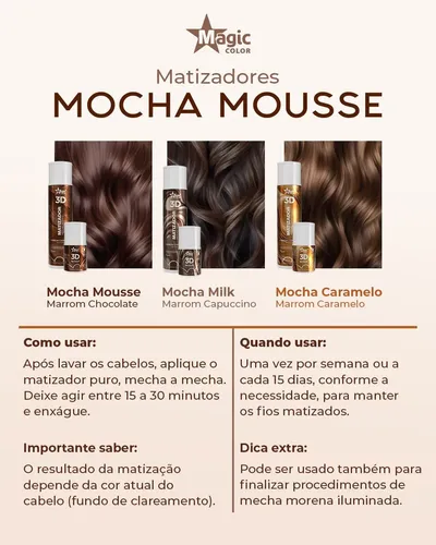 Matizador Mocha Mousse Magic Color 100ml Tom Marrom Caramelo