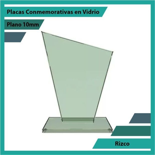 Trofeo En Cristal Referencia Rizco Pulido Plano 10mm