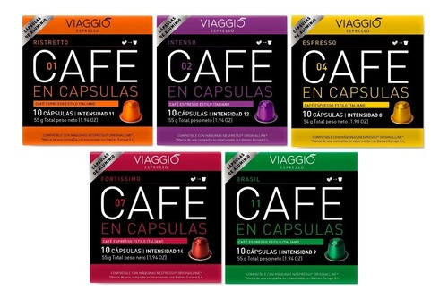 50 Cápsulas Viaggio Espresso Para Nespresso