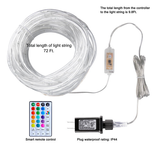 Luces De Cuerda Led Cambiantes Para Exteriores 22 M 16 Color