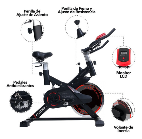 Bicicleta Spinning Atletis Pro 702 Volante De Inercia 11 Kg