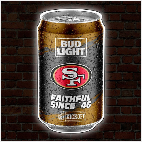 Anuncio Luminoso Nfl Cerveza Budlight 49´s - 100cm