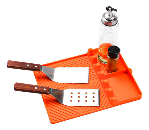 Silicone Pliddle Mat De Estante 32cmx24cmx1cm Naranja