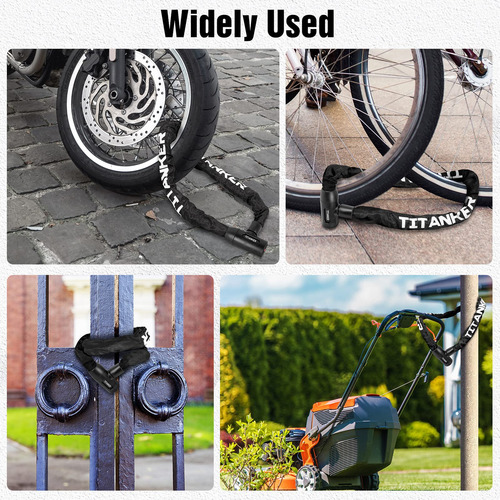 Titanker - Cerraduras De Cadena Para Bicicleta, Resistente Y