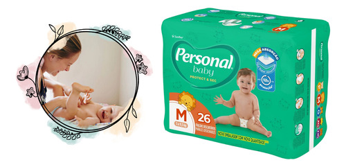 Fraldas Personal Baby Protect & Sec M x 26 unidades