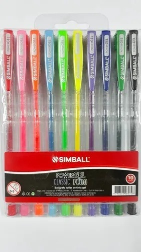 Boligrafo Simball Powergel Clasic/fluo Blister X10 Unidades