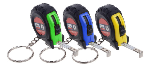 Pack 3 Llavero Cinta Métrica De Acero Flexómetro 1 Metro