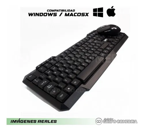 Teclado Con Mouse Inalambrico Negro Wit Para Computador