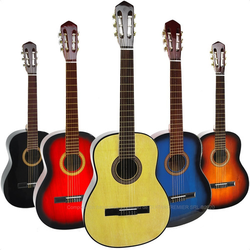 Guitarra Acustica Cuerdas De Nylon Colores Satinada + Funda