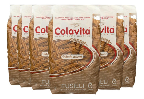 Kit Com 6un Fusilli Integral Colavita Grano Duro 500g