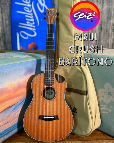 Imagem 1 de 4 de Ukulele Seizi Maui Crush Barítono Elétrico Sapele Com Bag