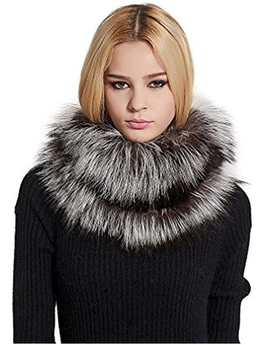 Fur Story Mujeres Real Fur Infinity Scarf Winter Fur Neck Wa