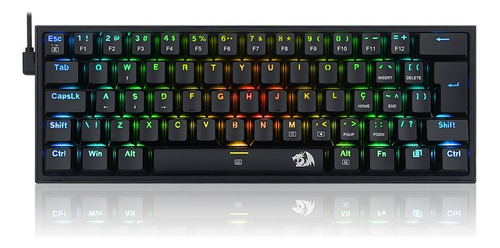 Teclado mecánico Bluetooth Redragon Fizz Pro Rgb PT/az para jugadores