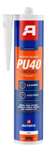 Selante De Poliuretano Pu40 Preto Tubo 380g - Autofix