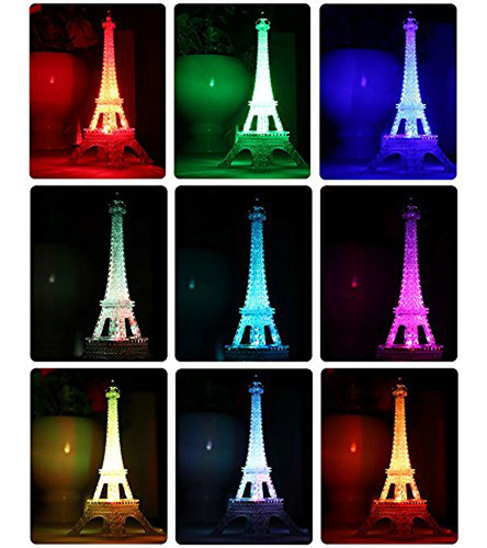 Romántica Torre Eiffel Led Luz De Noche Lámpara Escritorio M 