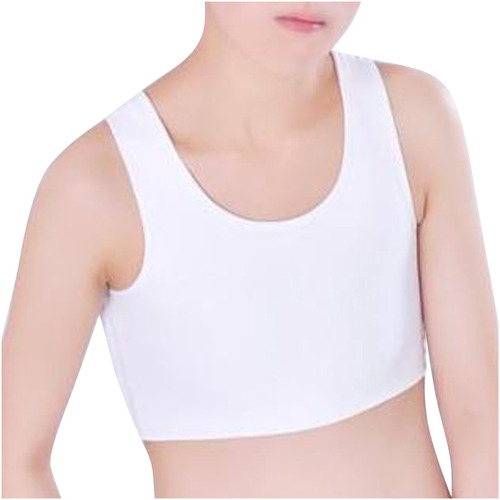 H Tops Compression Chest Binder Mujeres Chaleco Corto Sólido