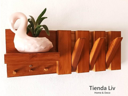 Imagen 7 de 10 de Perchero De Pared Madera Rebatible Moderno Nordico