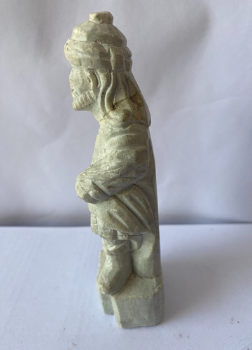 Escultura Profeta Jeremias Em Pedra De Sabão Bege