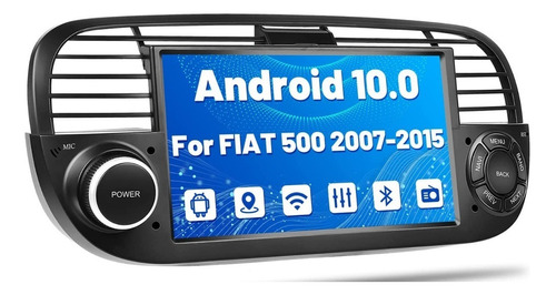 7 Em Som Automotivo Com Android 10.0 E Gps Para Fiat 500