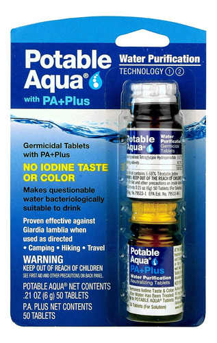 Tabletas De Purificación De Agua Pa Plus - Dos Botella...