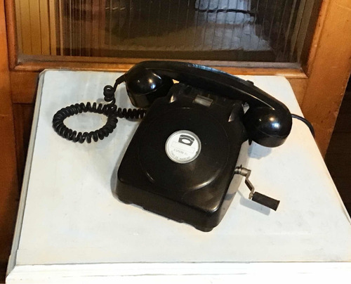Teléfono Antiguo A Manivela Color Negro