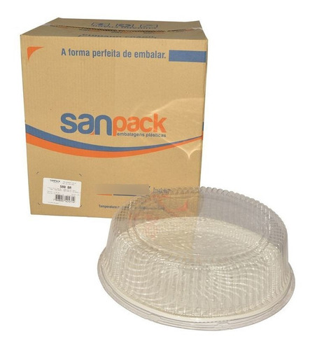 Embalagem Torta Bolo Jumbo Grande Sanpack S-80br C/30 Cor Transparente