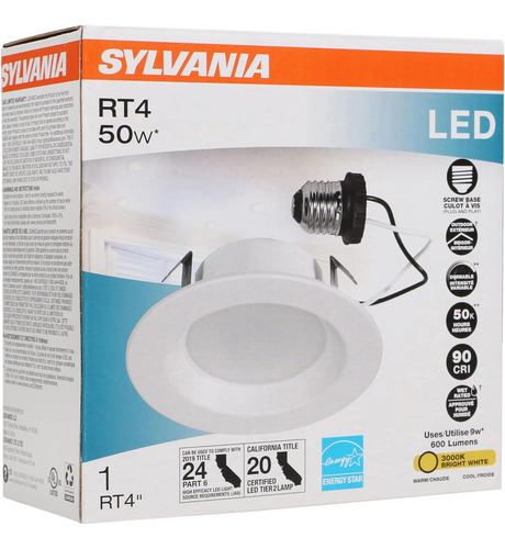 Kit De Lámpara Empotrable Led De 4 Pulgadas Con Base E26
