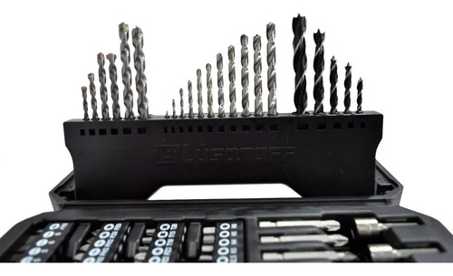 Imagen 4 de 10 de Maletin Taladro Electrico Lusqtoff + Set Mechas Puntas