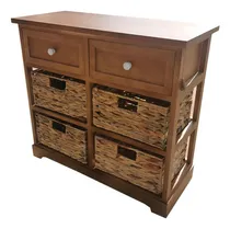 Comprar Mueble Selecta En Madera 2 Cajones Y 4 Cestos Mimbre Jacinto Color Marrón