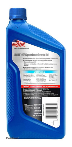 Imagen 2 de 3 de Aceite Cvt Para Transmisión Sintético Valvoline