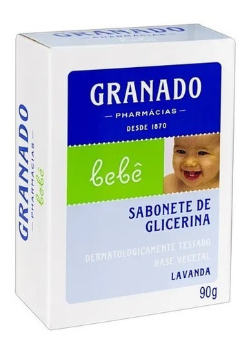 Imagem 2 de 3 de Sabão Em Barra Granado De Glicerina Lavanda Bebê De 90 G