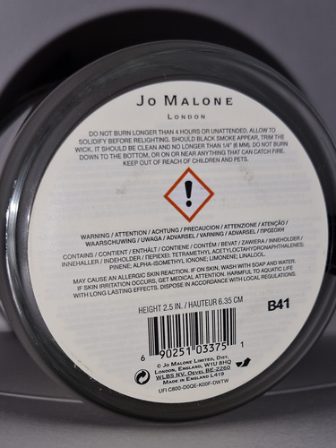 Vela Aromática Jo Malone 6.35 Cm 200grs