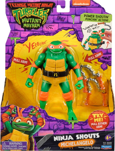 Figura Tortugas Ninja Mutant Mayhem Ninja Shouts - Michelang
