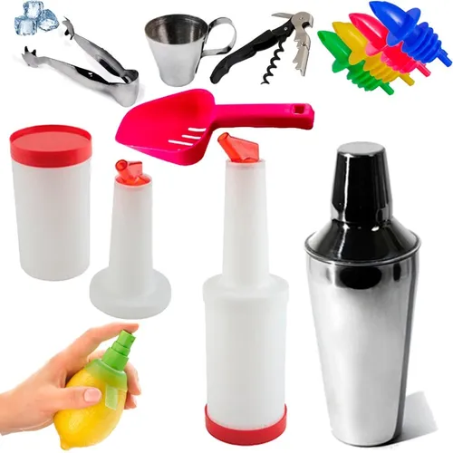 comprar Set Barman Profesional 12 Piezas Acero Inox Coctelera Oruga-