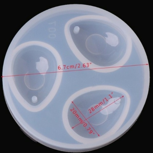 Molde Forma Silicone Sabonete Resina Pingente Gota 3 Cav