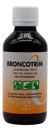 Broncotrim 100 Ml Antibiotico Oral Halvet Bovinos Gallos